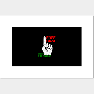 Free Gaza Free Palestine - Rise Your Hand & Protest Israel Posters and Art